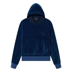 AMIRI Deep Blue Velvet Hoodie S Petite
